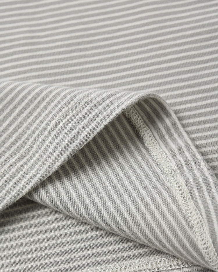 Quincy Mae Long Sleeve Tee || Sage Micro Stripe