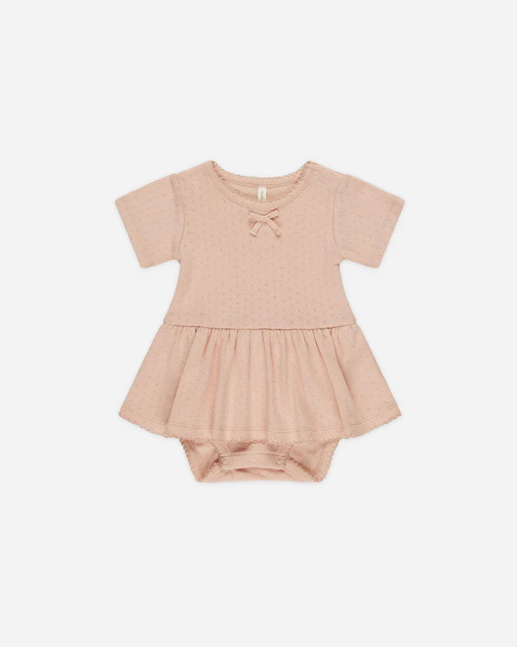 Quincy Mae Pointelle Skirted Bodysuit || Melon