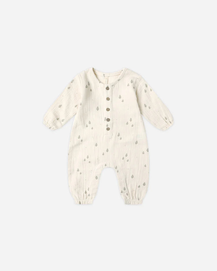 Quincy Mae Woven Jumpsuit || Trees