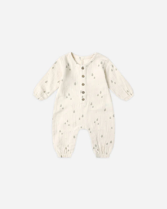 Quincy Mae Woven Jumpsuit || Trees