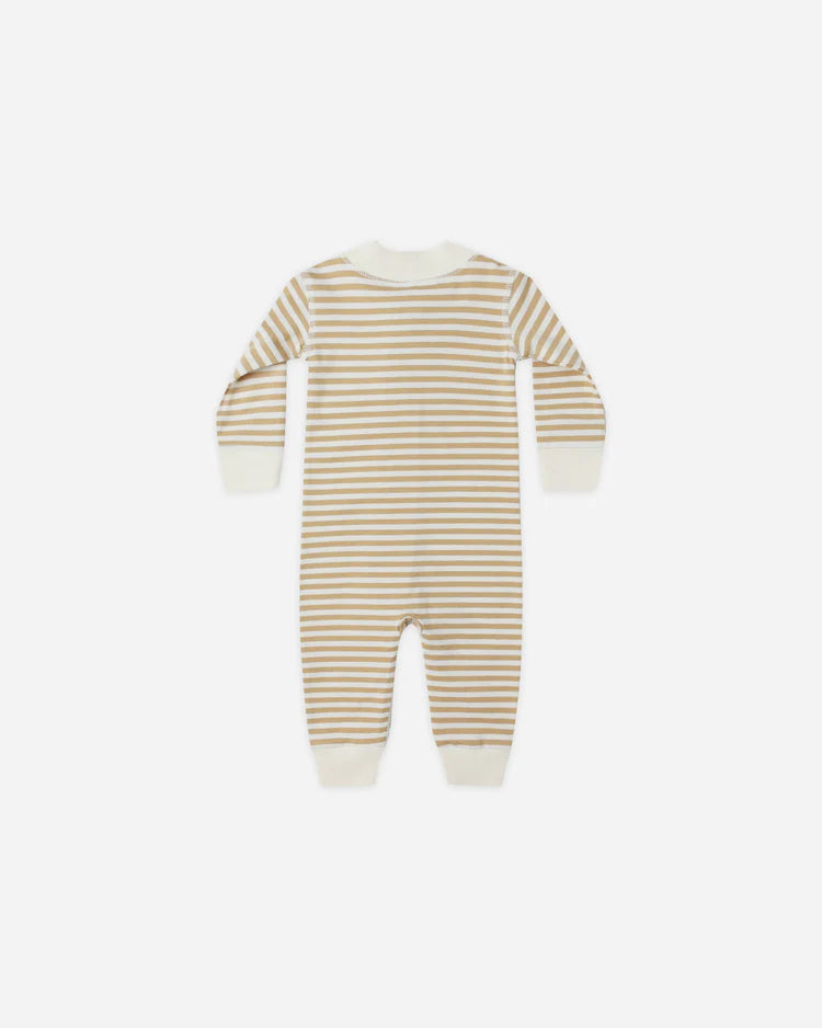 Quincy Mae Zip Long Sleeve Sleeper || Gold Stripe