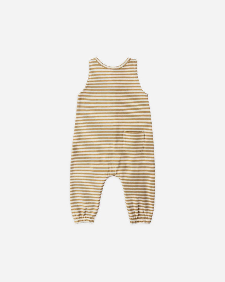 Quincy Mae Sleeve Jumpsuit || Honey Stripe