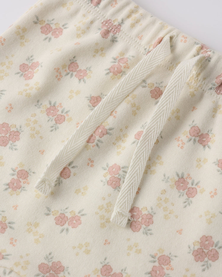 Quincy Mae Wrap Top + Footed Pant Set || Flower Field