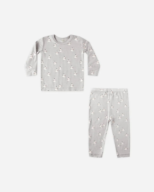 Quincy Mae Bamboo Pajama Set || Snowmen