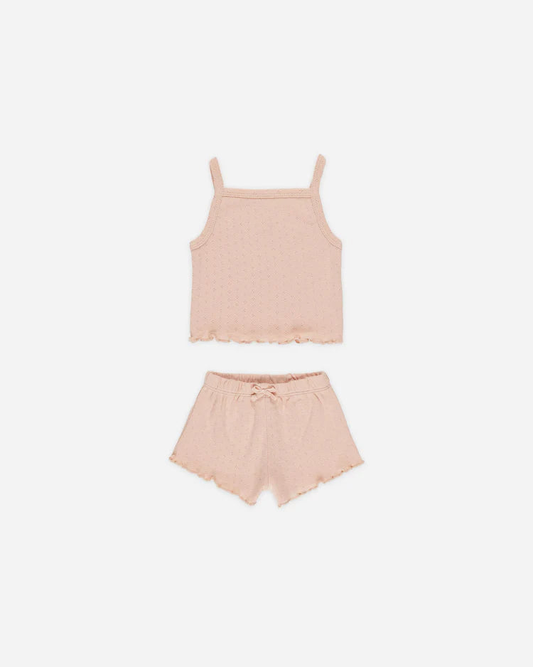 Quincy Mae Pointelle Tank + Shortie Set || Melon