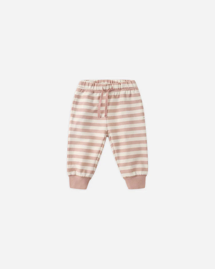 Quincy Mae Relaxed Sweatpant || Pink Stripe