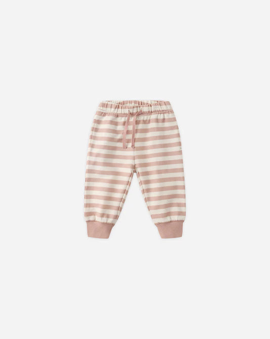 Quincy Mae Relaxed Sweatpant || Pink Stripe