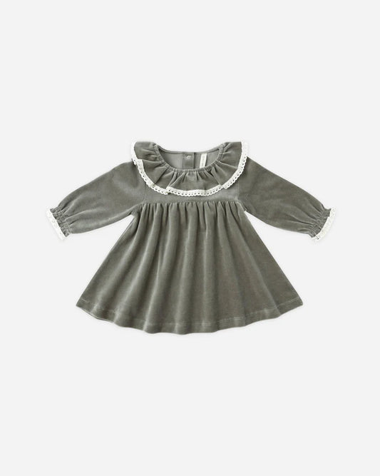 Quincy Mae Velour Dress || Forest