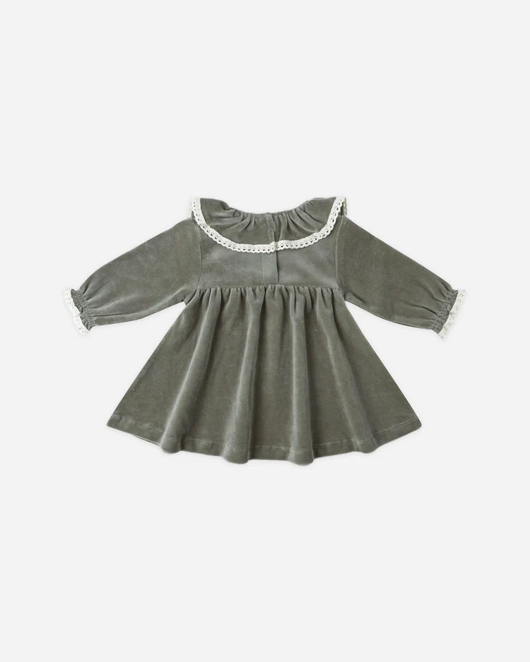 Quincy Mae Velour Dress || Forest