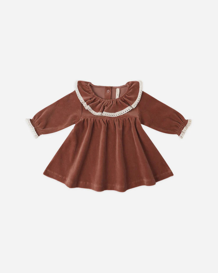 Quincy Mae Velour Dress || Cranberry