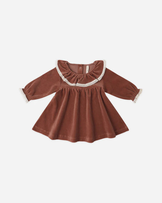 Quincy Mae Velour Dress || Cranberry