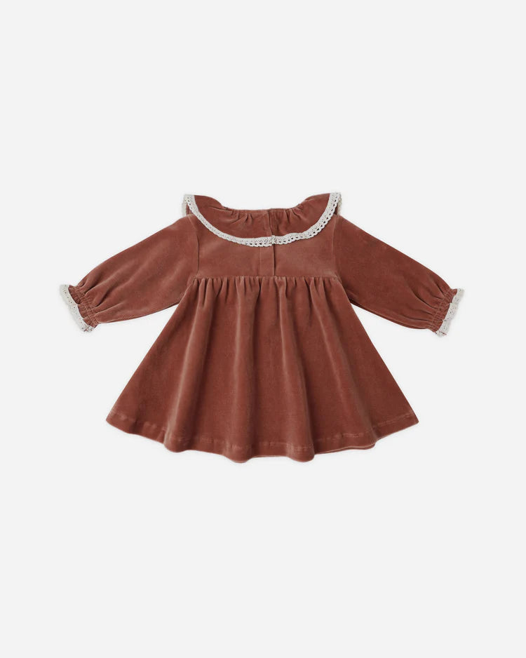 Quincy Mae Velour Dress || Cranberry