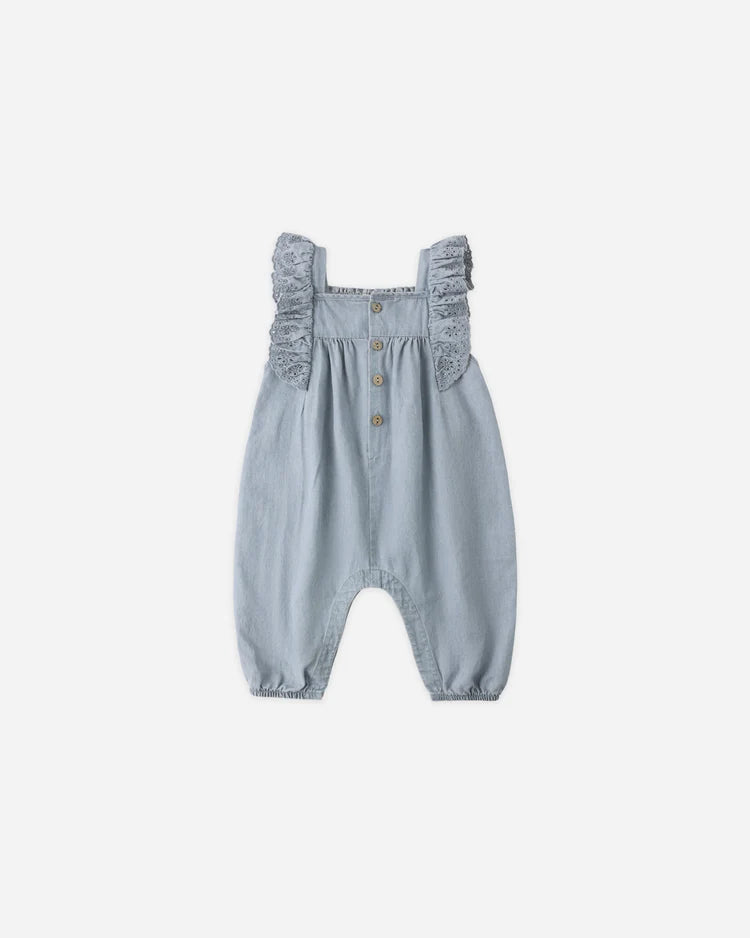 Quincy Mae Nova Romper || Lightweight Denim