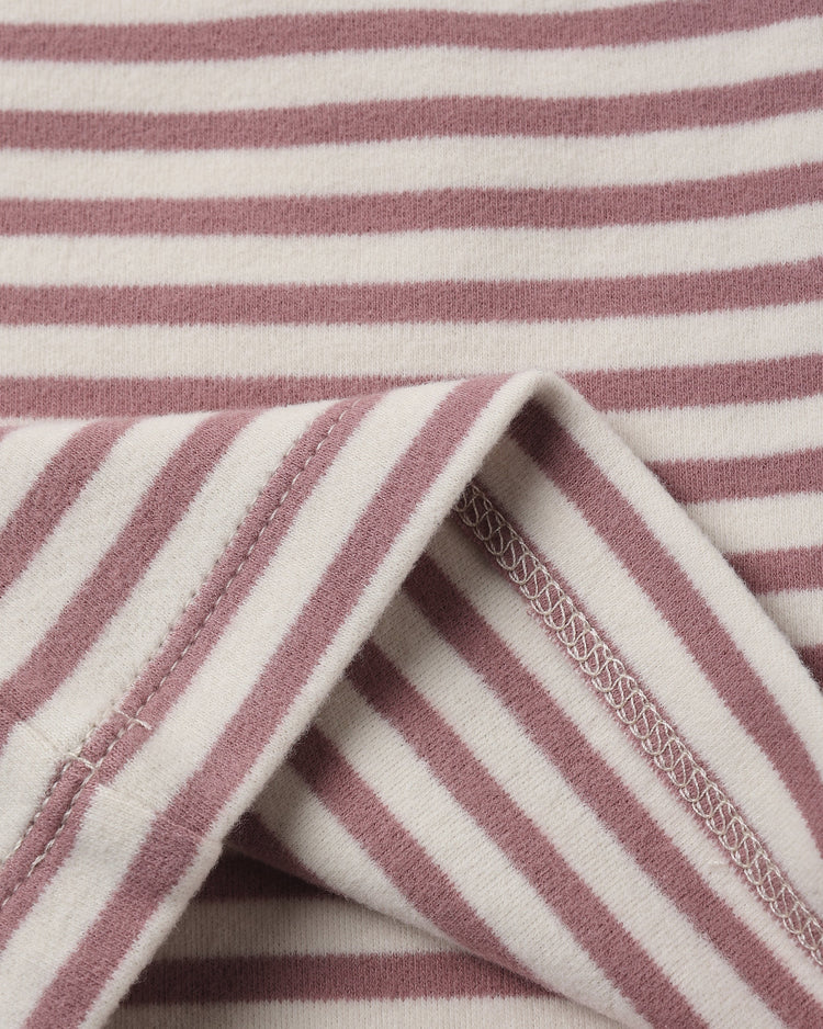 Quincy Mae Ruffled Cozy Set || Mulberry Stripe
