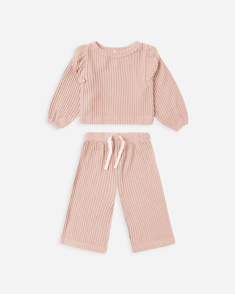 Quincy Mae Ruffle Cozy Set || Rose