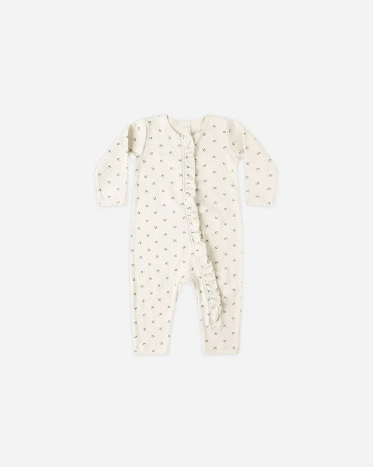 Quincy Mae Ruffle Jumpsuit || Blue Ditsy