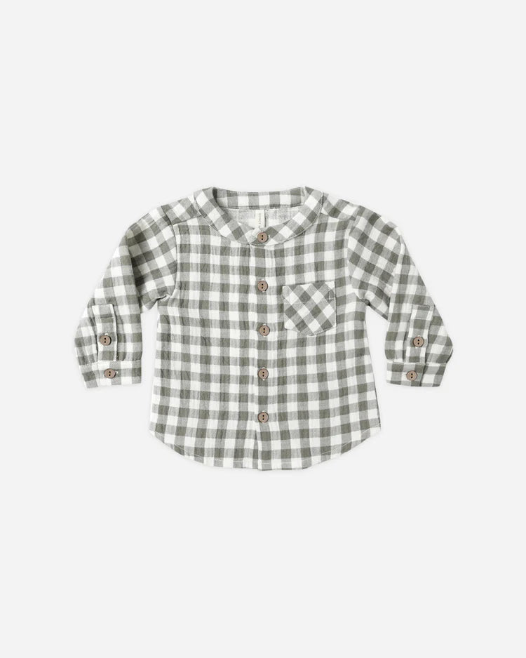 Quincy Mae Milo Shirt || Forest Check