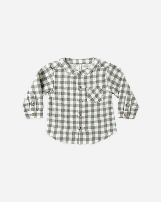 Quincy Mae Milo Shirt || Forest Check