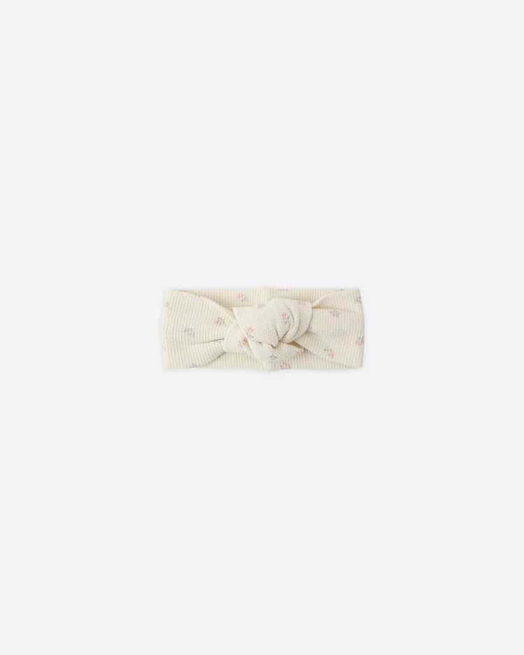 Quincy Mae Waffle Knotted Headband || Mauve Ditsy