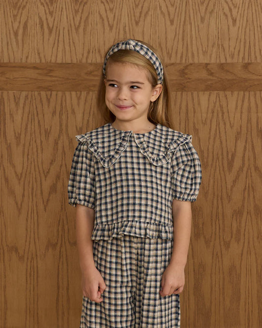 Rylee + Cru Prairie Blouse || Navy Check