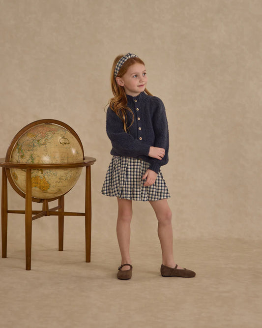 Rylee + Cru Pleated Mini Skirt || Navy Check