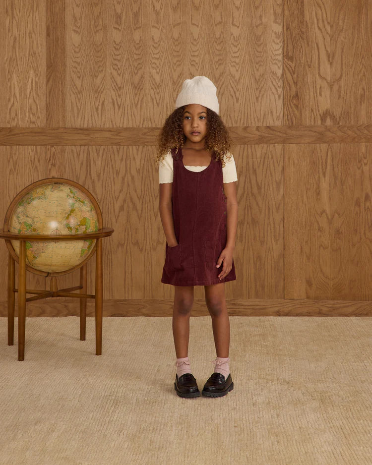 Rylee + Cru Kids Odette Overall Dress | Burgundy