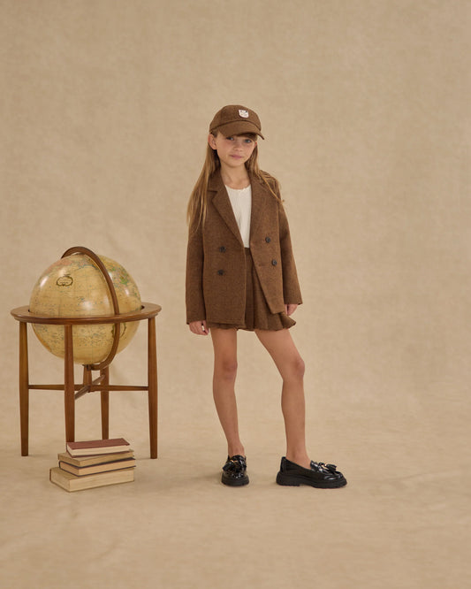 Rylee + Cru Pleated Mini Skirt || Rustic Brown