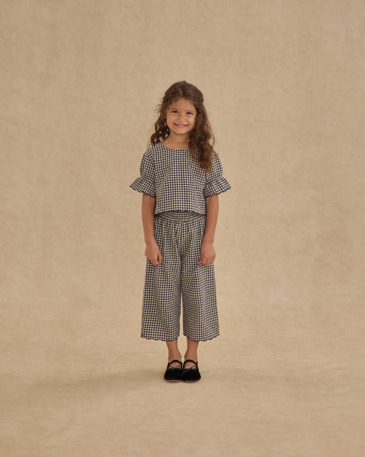 Rylee + Cru Francie Blouse || Black Gingham