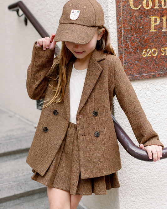 Rylee + Cru Double Breasted Blazer || Rustic Plaid