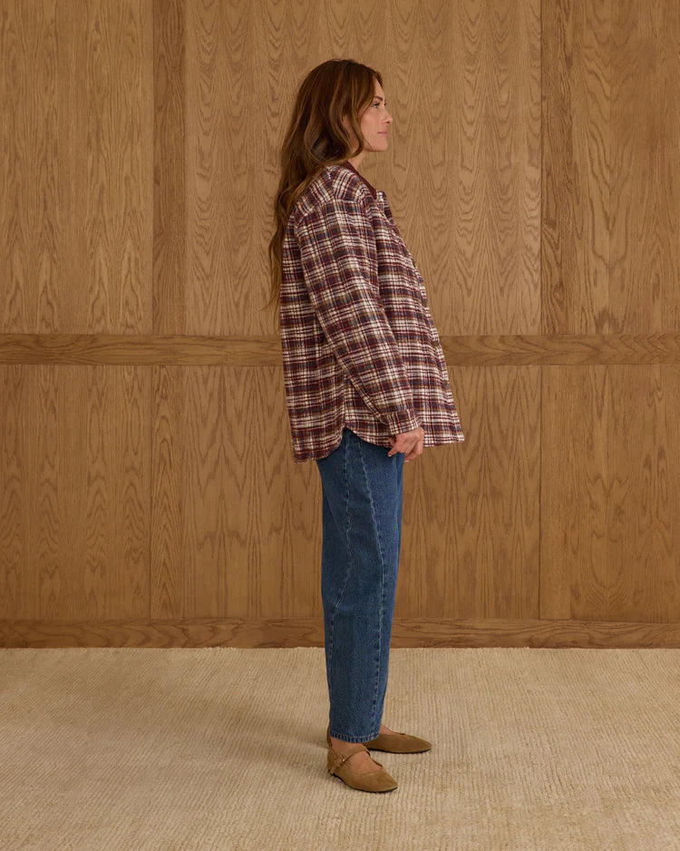 Rylee + Cru Nashville Quilted Jacket || Burgundy Plaid