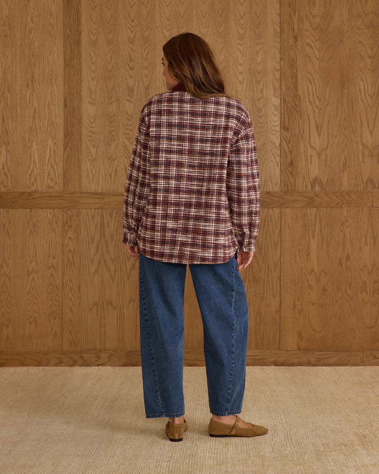Rylee + Cru Nashville Quilted Jacket || Burgundy Plaid