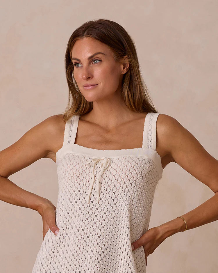 Rylee + Cru Crochet Tank Mini Dress || Ivory