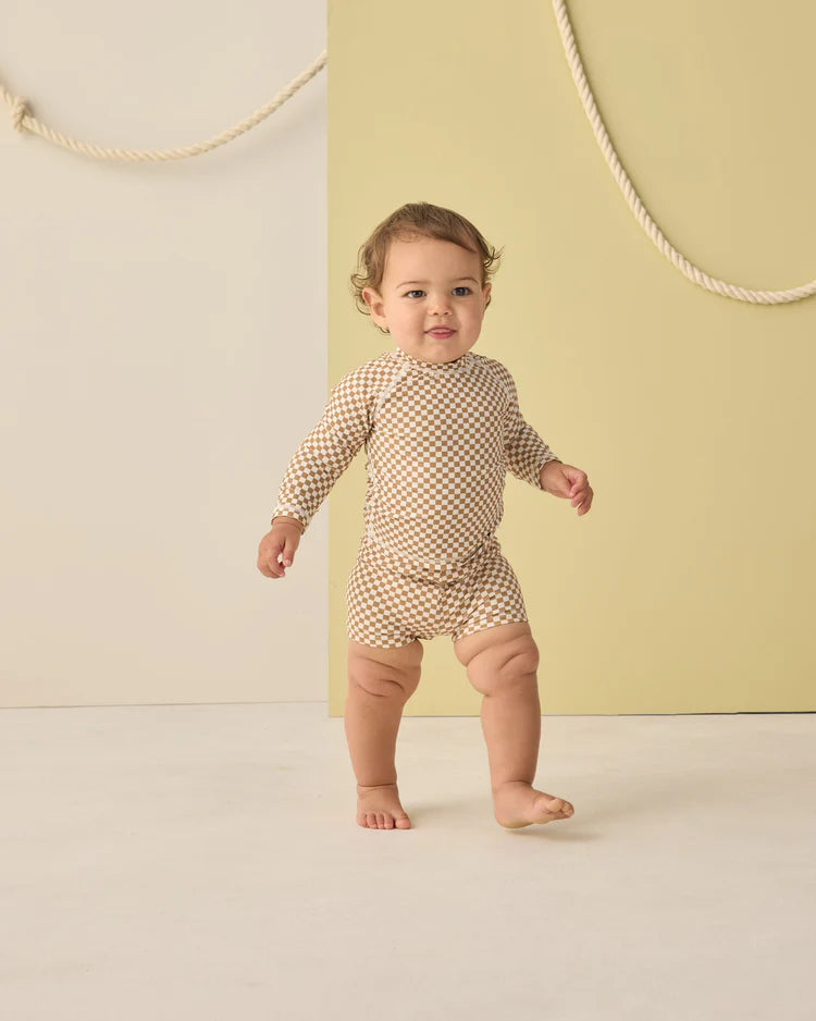 Rylee + Cru Boys Rashguard Set || Ocre Check