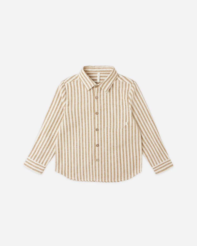 Rylee + Cru Collared Long Sleeve Shirt || Golden Stripe