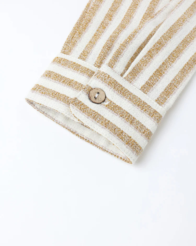 Rylee + Cru Collared Long Sleeve Shirt || Golden Stripe