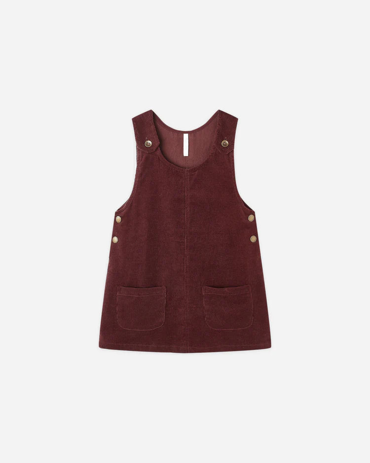 Rylee + Cru Kids Odette Overall Dress | Burgundy