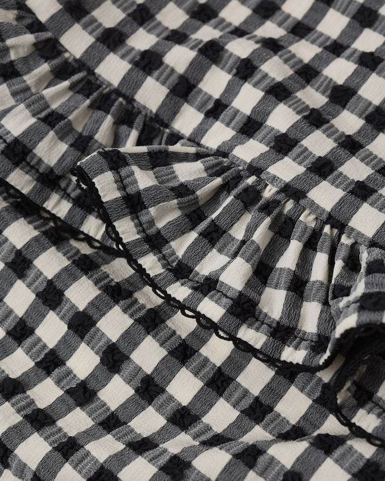 Rylee + Cru Skirted One-Piece Swim Suit || Black Gingham