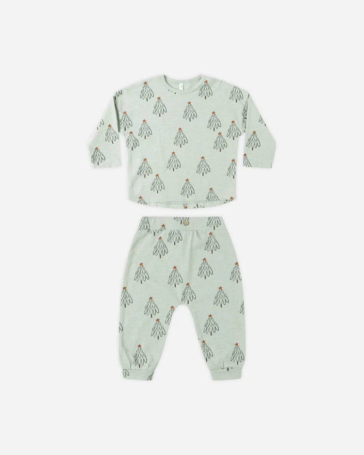 Rylee + Cru Long Sleeve Tee + Pant Set || Trees