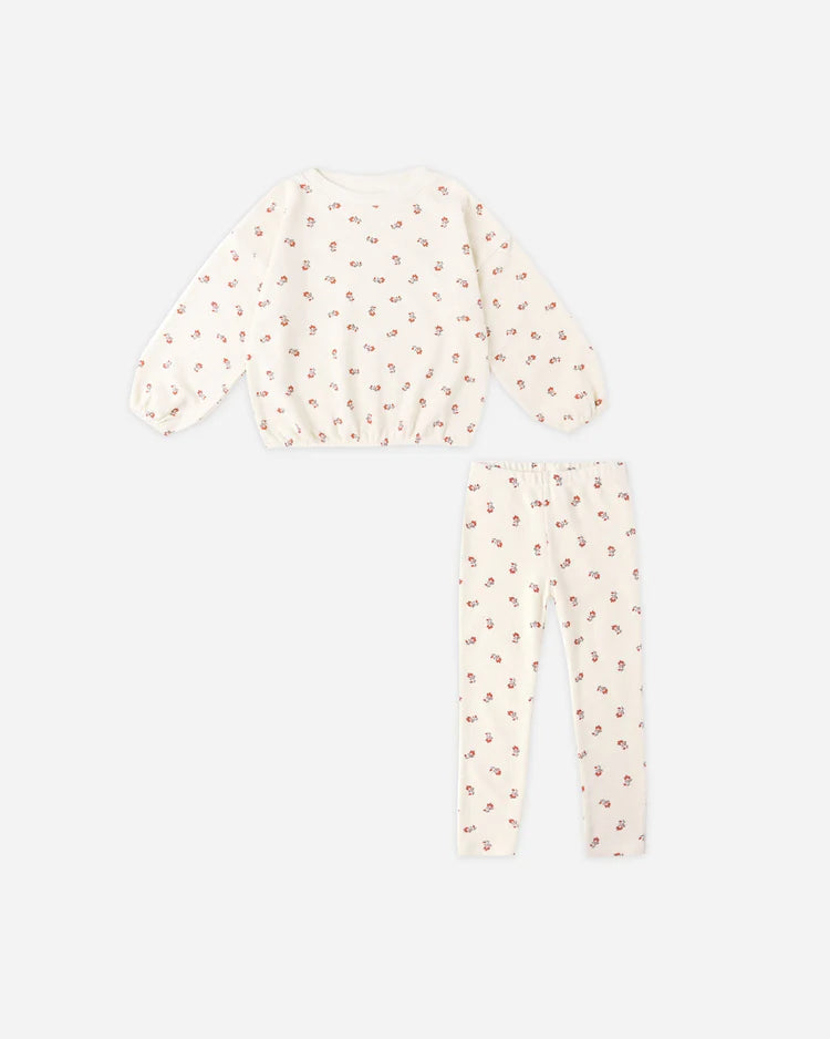 Rylee + Cru Spongy Knit Set || Ruby Ditsy
