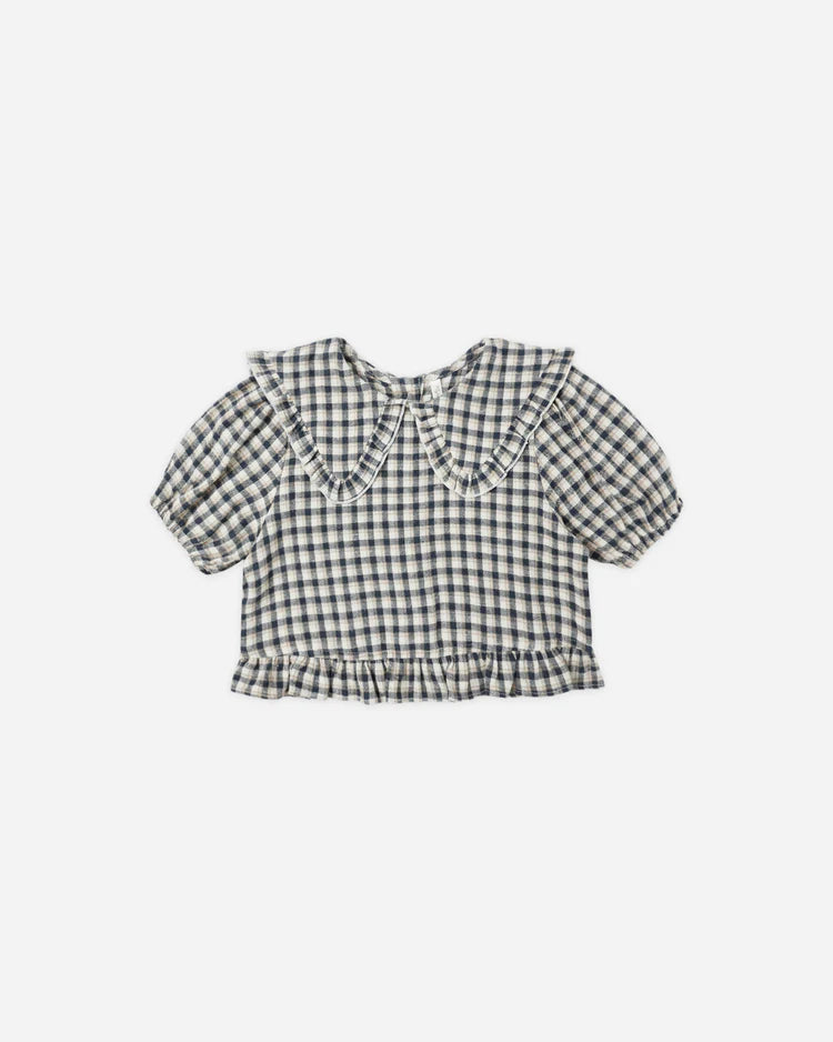 Rylee + Cru Prairie Blouse || Navy Check