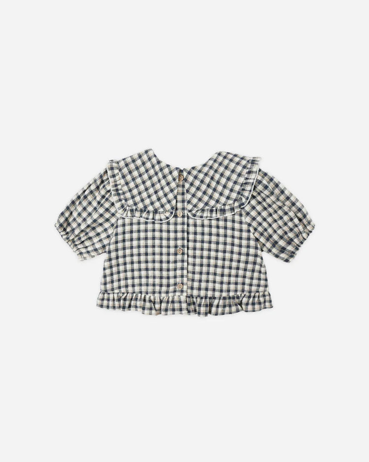 Rylee + Cru Prairie Blouse || Navy Check
