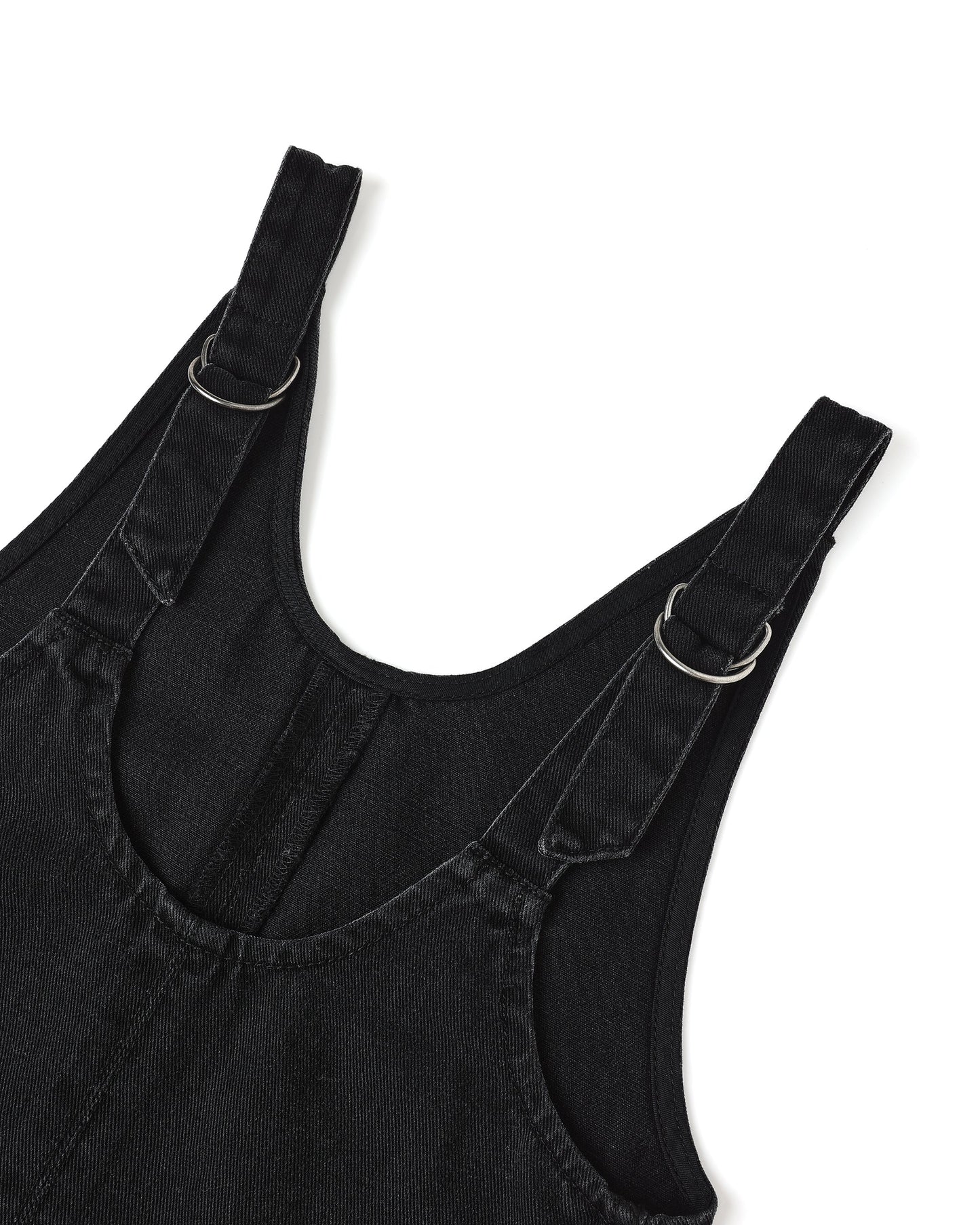 PRE-ORDER Rylee + Cru V-Neck Overall Dress || Washed Black