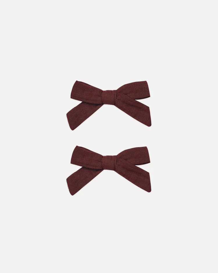 Rylee + Cru Bows, Set of 2 || Burgundy