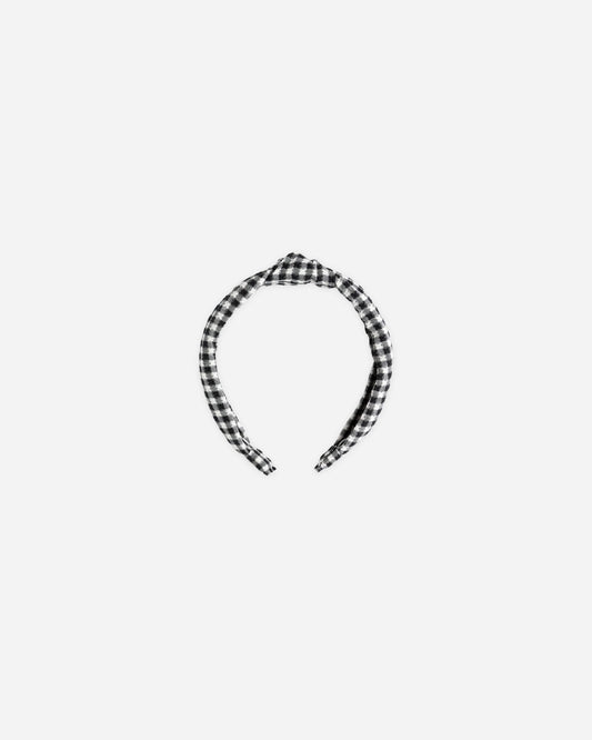 Rylee + Cru Knotted Headband || Black Gingham