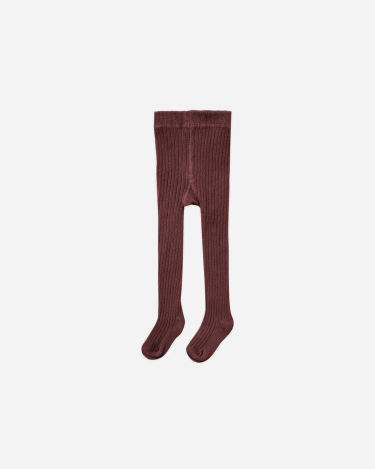 Rylee + Cru Ribbed Tights || Burgundy