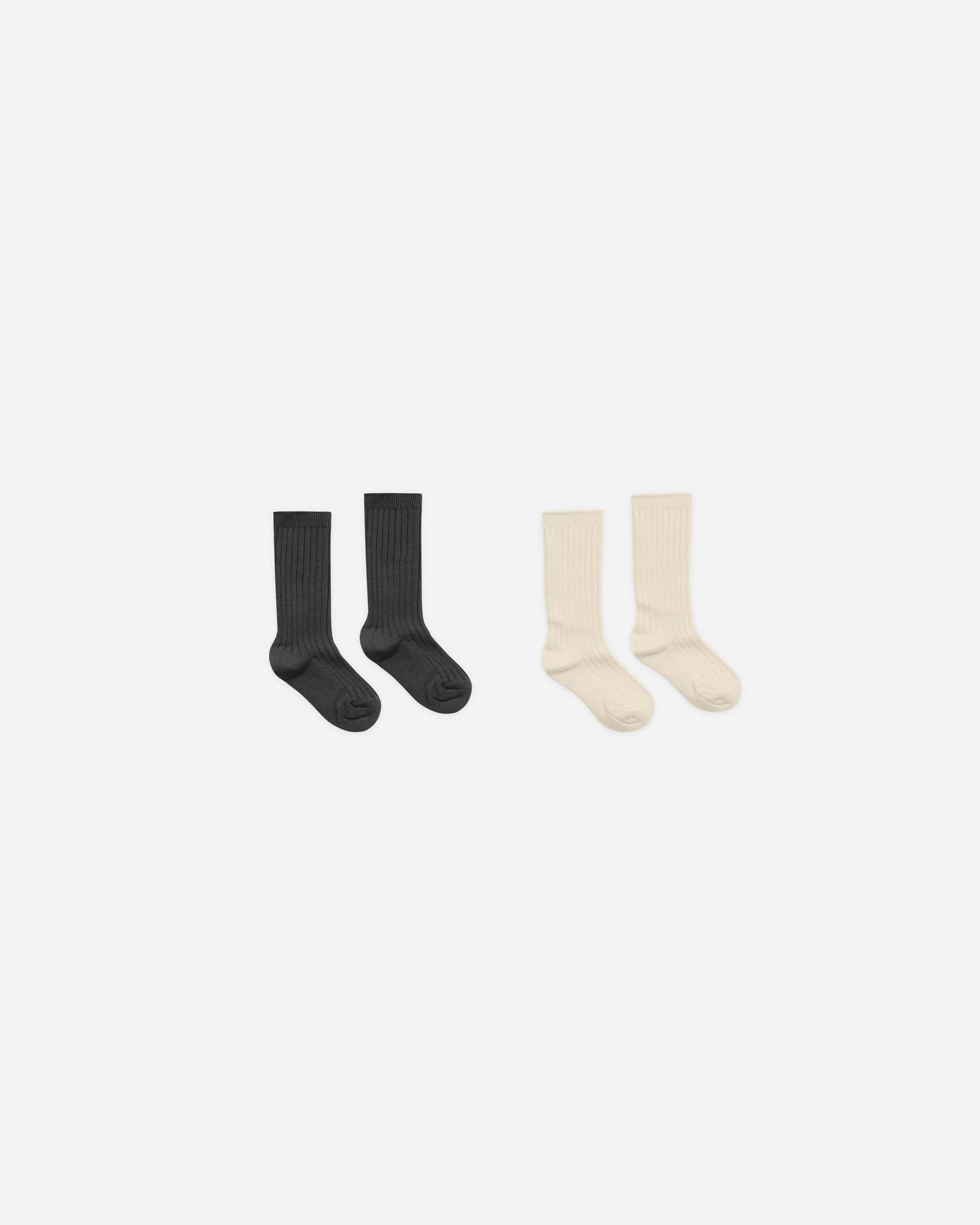 Rylee + Cru Ribbed Socks || Black + Antique