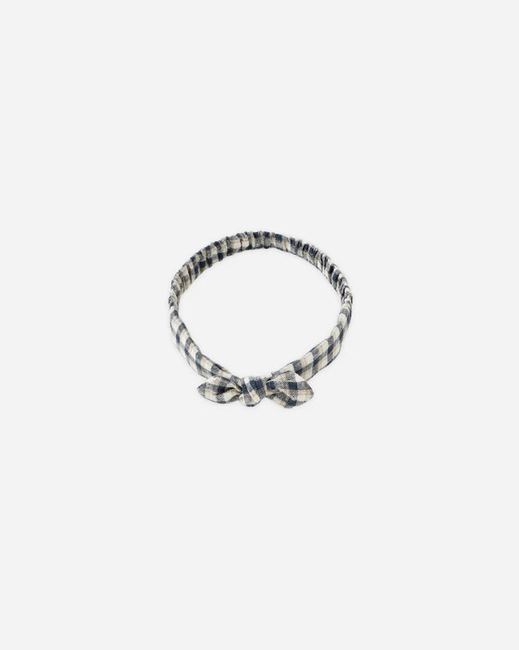 Rylee + Cru Baby Bow Headband || Navy Check