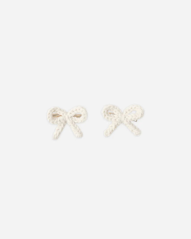 Rylee + Cru Crochet Bow Clips || Ivory