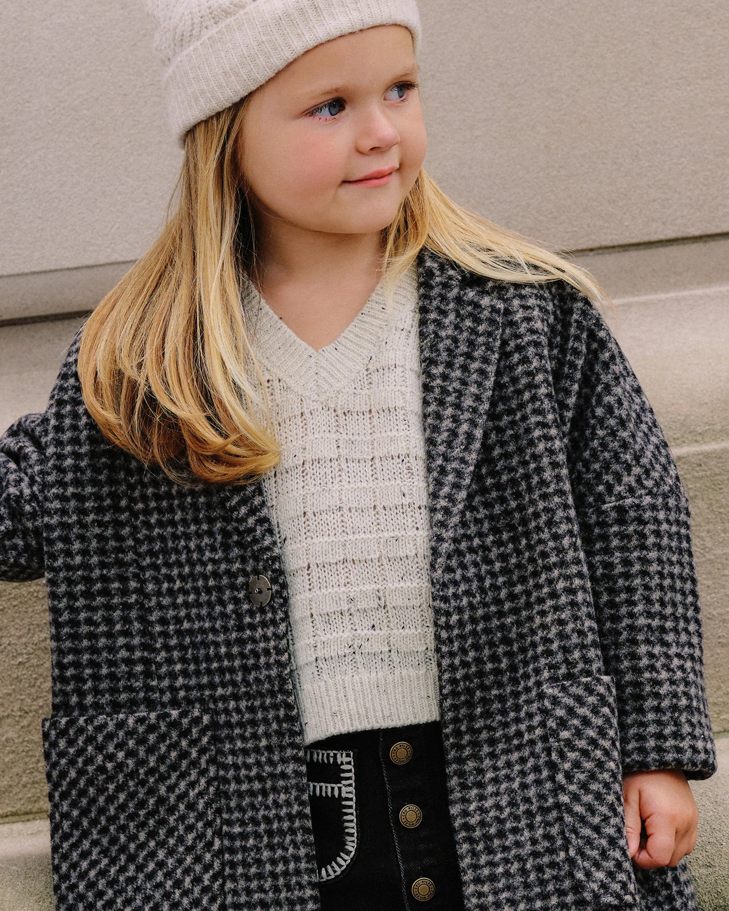 PRE-ORDER Rylee + Cru Longline Coat || Micro Check