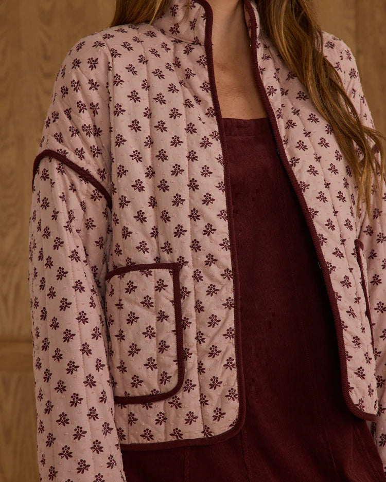 Rylee + Cru Quilted Jacket || Blush Fleur